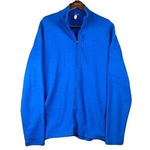 Ibex Shak Jacket Mens XXL ‎ Merino Wool Blue Full Zip Sweater Outdoor Hiking USA